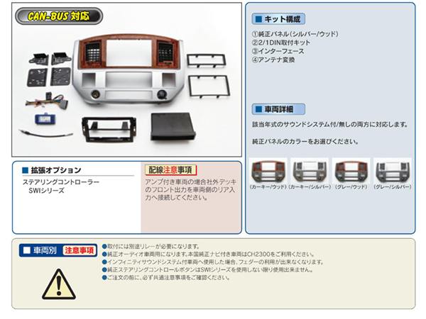 PAC JAPAN / CH2500 2DIN オーディオ/ナビ取付キット (2006-08y ラムピックアップ)