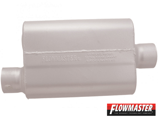 FLOWMASTER 40 デルタ フロー マフラー - 3.00 Offset In / 3.00 Center Out - Aggressive