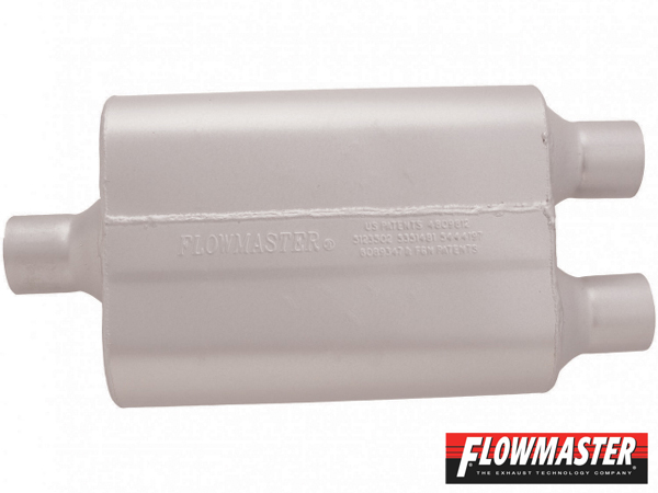 FLOWMASTER 40 デルタ フロー マフラー - 2.25 Center In / 2.25 Dual Out - Aggressive Sound