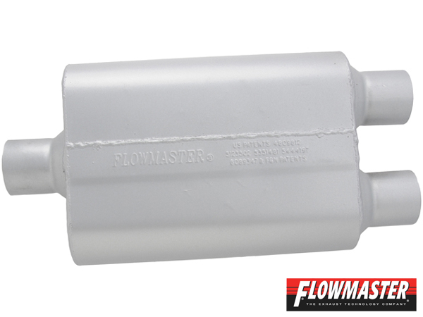 FLOWMASTER 40 デルタ フロー マフラー - 2.50 Center In / 2.50 Dual Out - Aggressive Sound