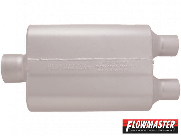 FLOWMASTER 40 デルタ フロー マフラー - 3.00 Center In / 2.25 Dual Out - Aggressive Sound
