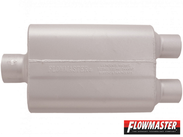 FLOWMASTER 40 デルタ フロー マフラー - 3.00 Center In / 2.50 Dual Out - Aggressive Sound