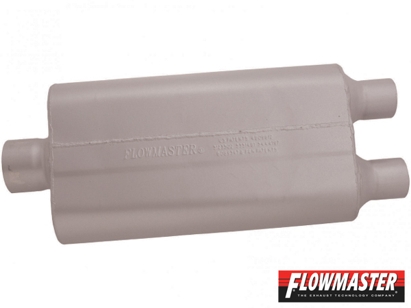 FLOWMASTER 50 デルタ フロー マフラー - 3.00 Center In / 2.25 Dual Out - Moderate Sound