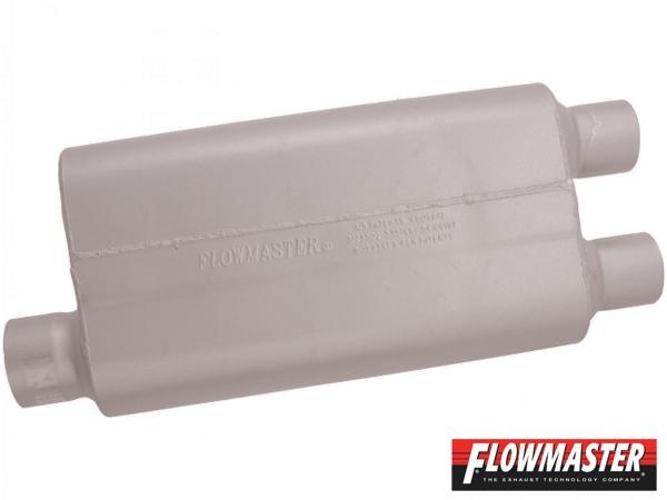 FLOWMASTER 50 デルタ フロー マフラー - 3.00 Offset In / 2.50 Dual Out - Moderate Sound