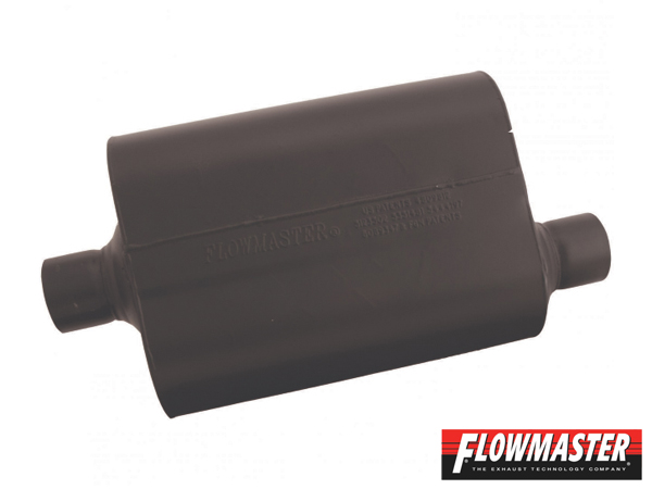 FLOWMASTER スーパー 40 マフラー - 2.50 Center In / 2.50 Offset Out - Aggressive Sound