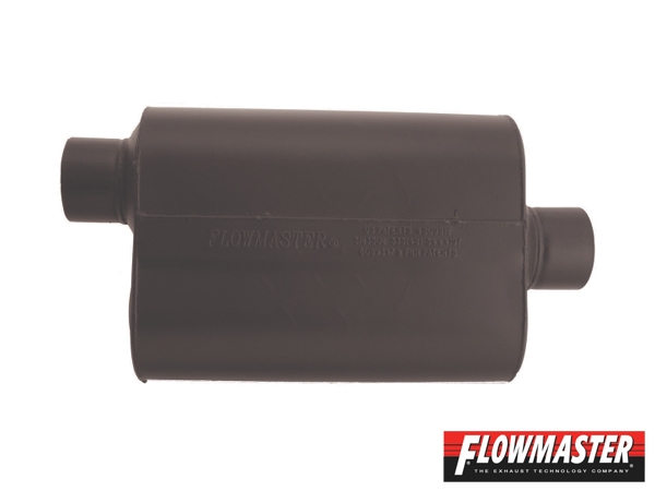 FLOWMASTER スーパー 40 マフラー - 3.00 Offset In / 3.00 Center Out - Aggressive Sound