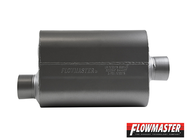 FLOWMASTER スーパー 40 マフラー 409S - 3.00 Offset In / 3.00 Center Out - Aggressive