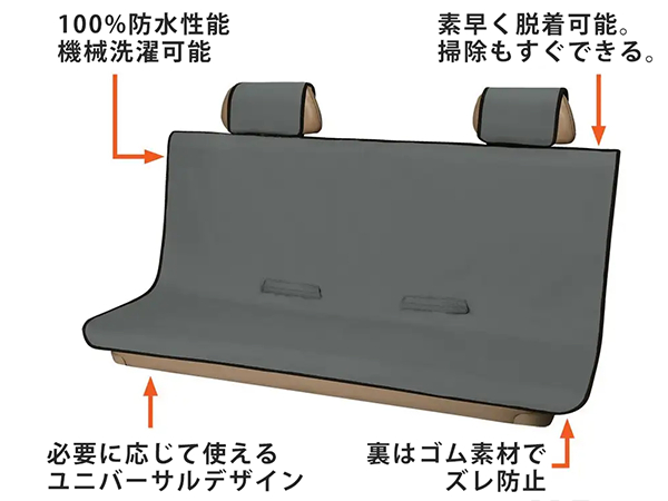 【正規品】CURT シートディフェンダー/防水シートカバー 18520(グレー/ベンチシート用/幅160cm)