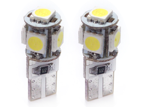 T10 LED BULBS(5SMD/3chip/キャンセラー/ホワイト) SET