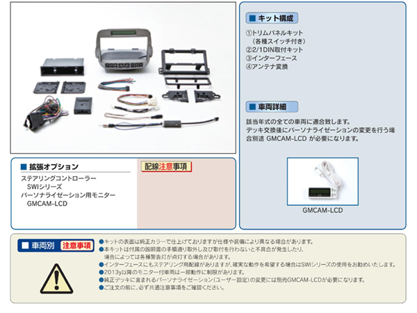 PAC JAPAN / GMCAM 2DIN オーディオ/ナビ取付キット (10-14y カマロ)