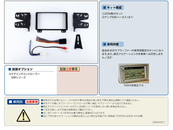 PAC JAPAN / FD2300 2DIN オーディオ/ナビ取付キット (2003y フォード エクスペディション,リンカーン ナビゲーター、02-05y