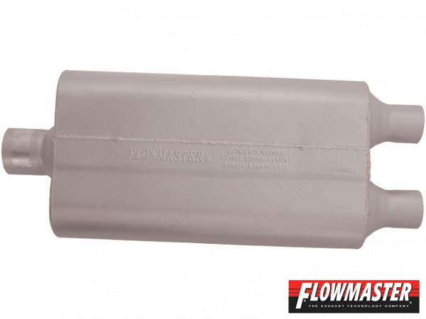 FLOWMASTER 50 デルタ フロー マフラー - 2.50 Center In / 2.00 Dual Out - Moderate Sound