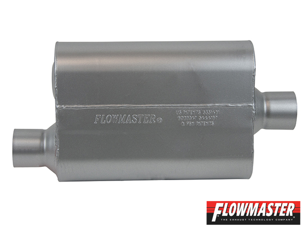FLOWMASTER スーパー 44 シリーズ マフラー - 2.50 Offset In / 2.50 Center Out - Aggressive