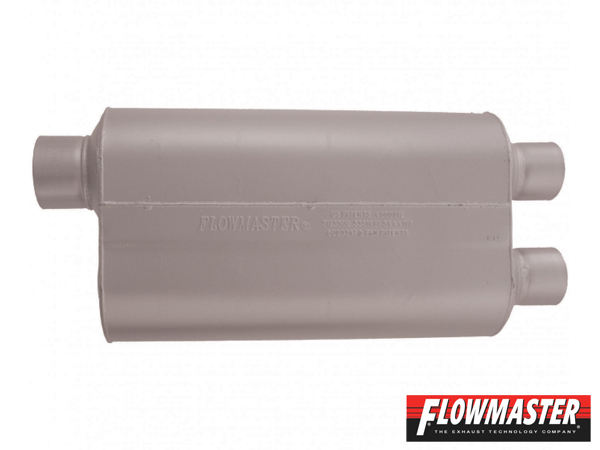 FLOWMASTER スーパー 50 マフラー - 3.00 Offset In / 2.50 Dual Out - Mild Sound