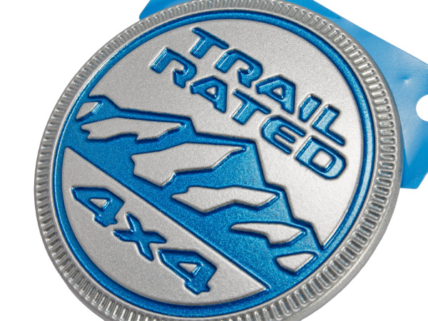 MOPAR純正 TRAIL RATED エンブレム(シルバー&ブルー) 18y- JLラングラー、20y- JTグラディエーター