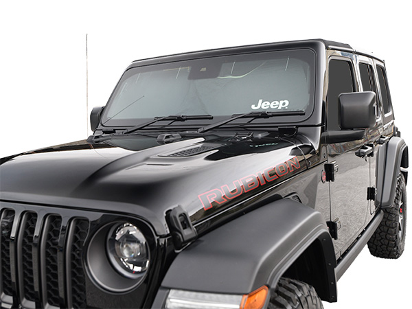 MOPAR純正 JEEPロゴ入 フロントサンシェード(ACC装備車用/ドラレコ装着車用)JLラングラー、JTグラディエーター